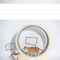 HKM-7114941 Cat Treadmill Roller - Solid Wood Running Toy with Safety Features and Quiet Design