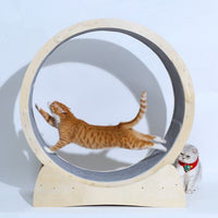 HKM-7114941 Cat Treadmill Roller - Solid Wood Running Toy with Safety Features and Quiet Design