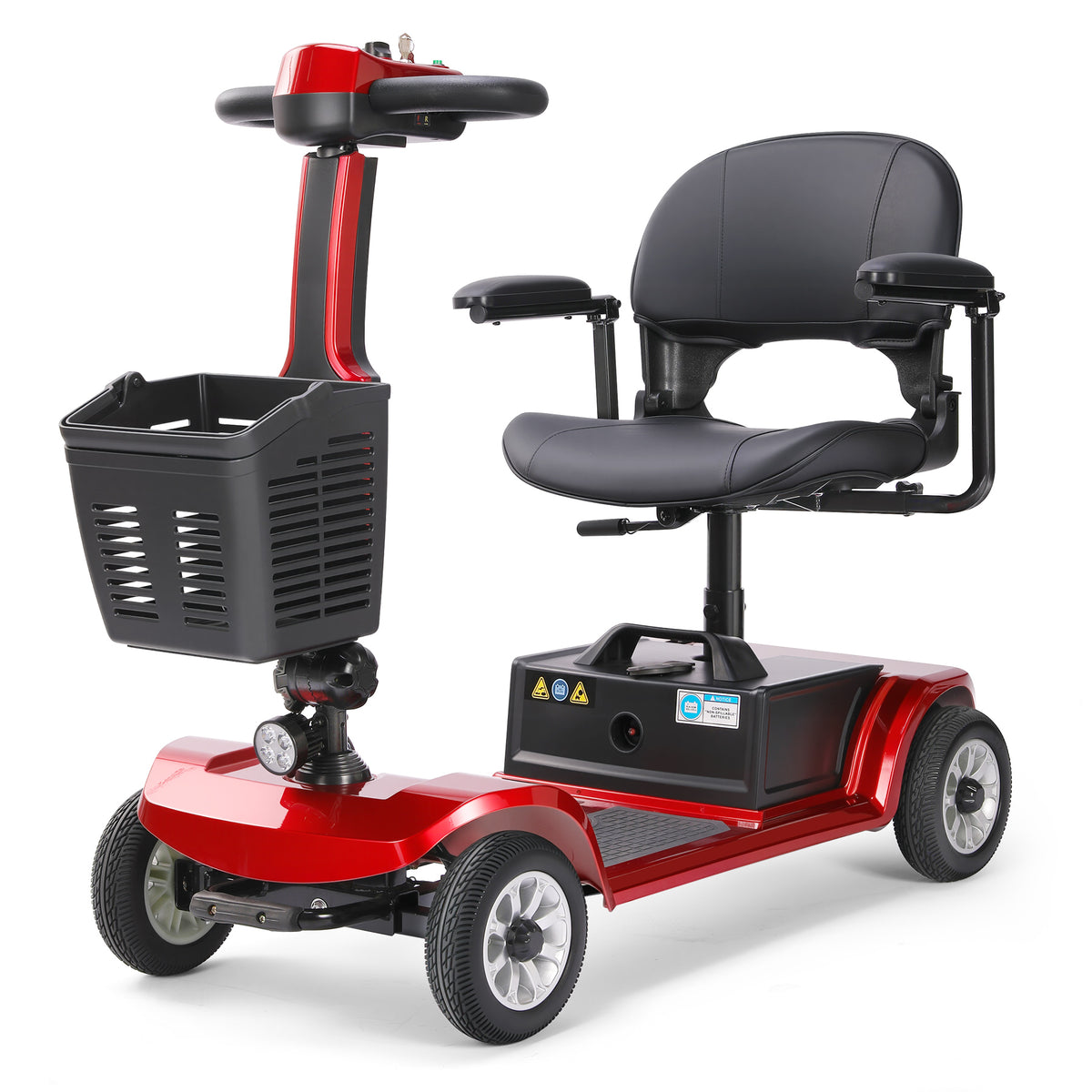 HKM-0711507 Foldable Mobility Scooter 250W Motor 24V 40Ah Battery 21.7 mi Range 3.73 mph Speed 418.9 lb Capacity, Bluetooth