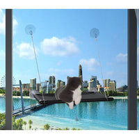 HKM-7115325 Sturdy Window-Mounted Cat Hammock with Suction Cups for Sunbathing and Viewing