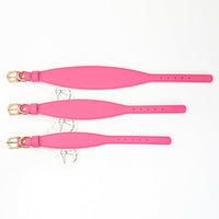 HKM-7115453 Soft Leather Pet Necklet and Towing Rope Set - Adjustable Collar in Gray and Pink