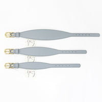 HKM-7115453 Soft Leather Pet Necklet and Towing Rope Set - Adjustable Collar in Gray and Pink