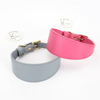 HKM-7115453 Soft Leather Pet Necklet and Towing Rope Set - Adjustable Collar in Gray and Pink