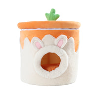 HKM-7115709 Cartoon Cat Litter Box with Dual-purpose Milk Tea Cup Design, Fully Enclosed Short Plush Pet Nest