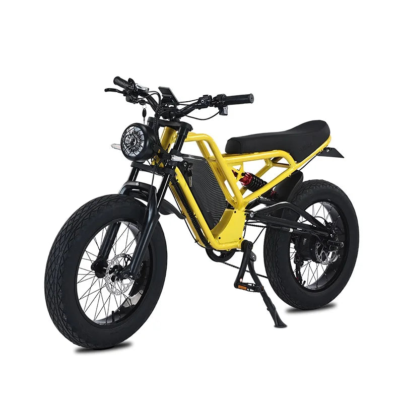 HKM-711571 1500W Full Suspension Electric Fat Tire Bike for Adults with 7-Speed Gears and Hydraulic Disc Brakes
