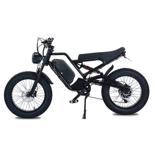 HKM-711571 1500W Full Suspension Electric Fat Tire Bike for Adults with 7-Speed Gears and Hydraulic Disc Brakes