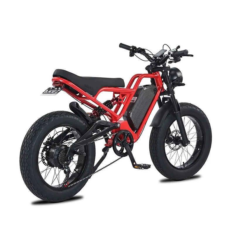 HKM-711571 1500W Full Suspension Electric Fat Tire Bike for Adults with 7-Speed Gears and Hydraulic Disc Brakes