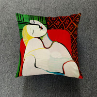 HKM-711699 Creative European-Style Cotton Cushion Cover, 45x45cm, Character Design for Living Room & Bedroom