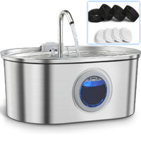 HKM-7117501 Stainless Steel Pet Water Dispenser with Filters for Cats
