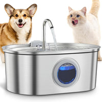 HKM-7117501 Stainless Steel Pet Water Dispenser with Filters for Cats