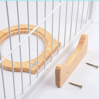 HKM-7117629 Ceramic Pet Bowl with Solid Wood Stand for Elevated Feeding