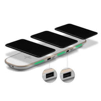 HKM-711827 Universal 3-in-1 Qi Wireless Charging Pad for Multiple Devices - Black & White Options