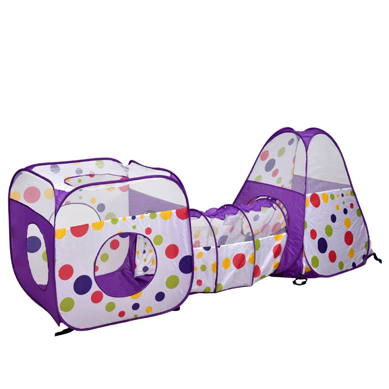 HKM-711891 Folding Crawl Tunnel Tent & Playhouse with Ball Pool for Babies and Toddlers