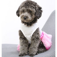 HKM-7119805 Pet Dog Lip Skirt Princess Dress with Cute Bow - Available in Pink and Blue, Sizes XS to XXL