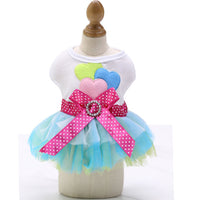 HKM-7119805 Pet Dog Lip Skirt Princess Dress with Cute Bow - Available in Pink and Blue, Sizes XS to XXL