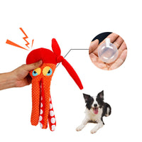 HKM-7120061 Durable Squeaky Octopus Plush Dog Toy with Creased Paper for Chewing and Playtime