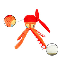 HKM-7120061 Durable Squeaky Octopus Plush Dog Toy with Creased Paper for Chewing and Playtime