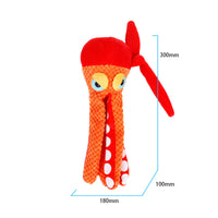 HKM-7120061 Durable Squeaky Octopus Plush Dog Toy with Creased Paper for Chewing and Playtime