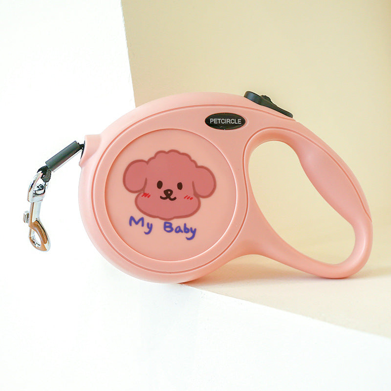 HKM-7121213 5m Cartoon Retractable Dog Leash with Comfortable Grip