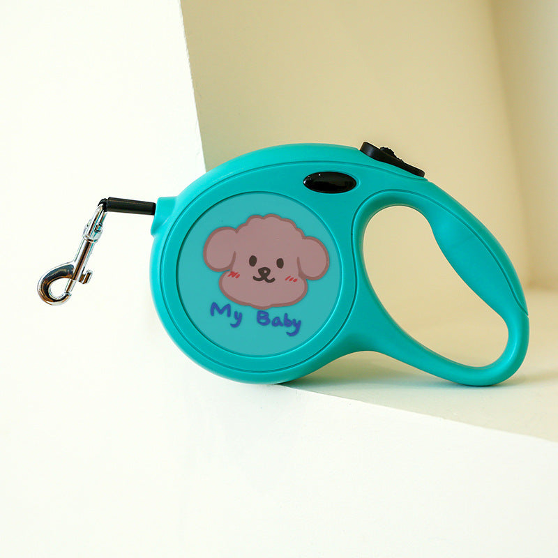 HKM-7121213 5m Cartoon Retractable Dog Leash with Comfortable Grip