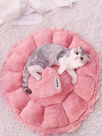 HKM-7121469 Cozy Enclosed Winter Pet Nest in Princess Petal Color, Soft PV Velvet Material