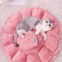 HKM-7121469 Cozy Enclosed Winter Pet Nest in Princess Petal Color, Soft PV Velvet Material