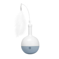 HKM-712147 Interactive Roly-Poly Cat Feather Toy - Ultra Quiet Random Movement, Rechargeable with Auto Timer, Perfect for Indoor Cats