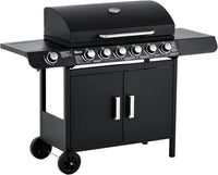 HKM-712147 Professional 6-Burner Gas BBQ Grill for Outdoor Cooking and Events