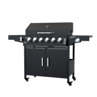 HKM-712147 Professional 6-Burner Gas BBQ Grill for Outdoor Cooking and Events