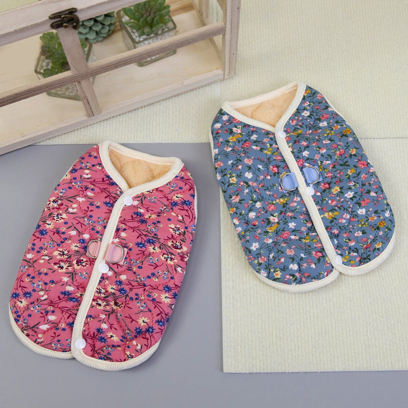 HKM-7121981 Stylish Pet Skirt for Dogs and Cats in Pink and Blue - Casual Ultrasonic Quilted Cotton, Unisex Sizes S-XXL