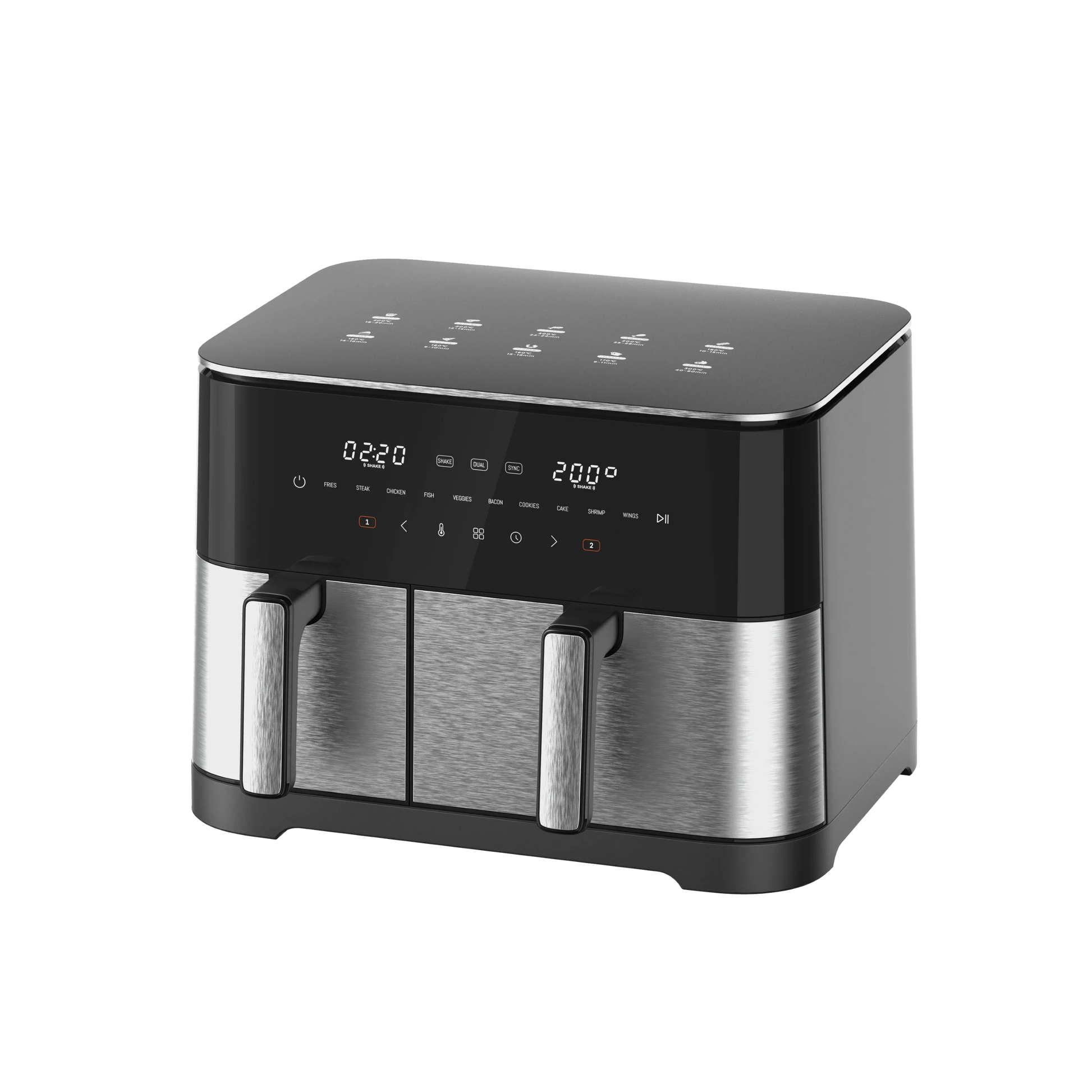 HKM-712211 11L Dual Core Air Fryer - Multifunctional Cooking Pot with Large Capacity and Visible Design