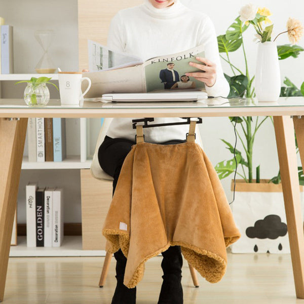 HKM-712211 Electric Flannel Blanket for Office Use - USB Heated Shawl and Foot Warmer