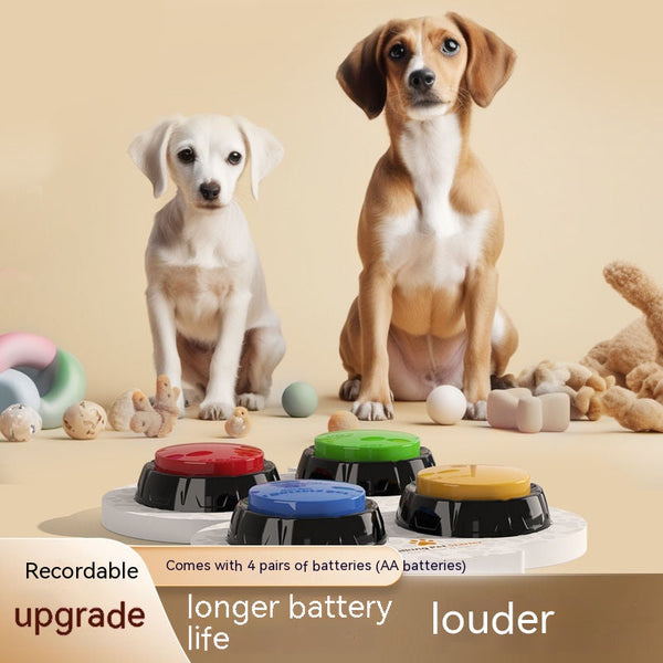 HKM-7122237 Pet Button Dog Voice Recorder - Interactive Acoustic Toy in Multiple Colors