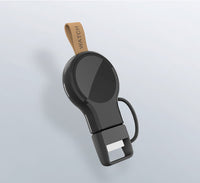 HKM-712659 Portable Magnetic Wireless Charger Keychain in Ivory White and Black