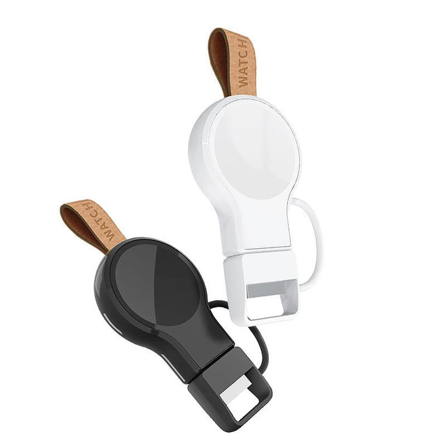 HKM-712659 Portable Magnetic Wireless Charger Keychain in Ivory White and Black