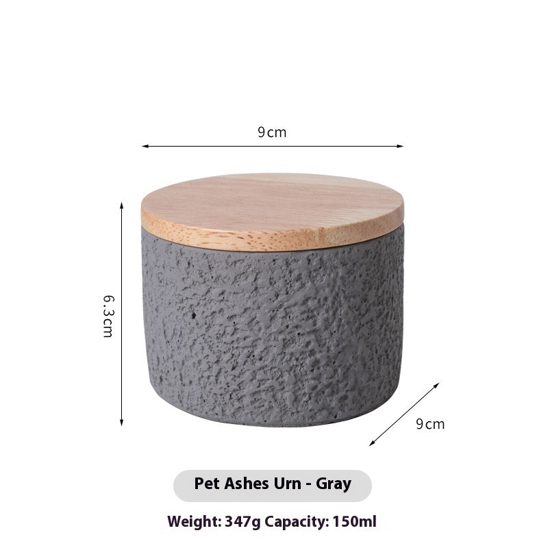 HKM-7127229 Pet Cinerary Casket for Dogs and Cats - Handmade Cement Ash Urn