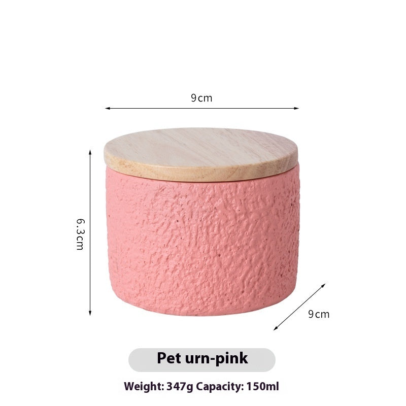 HKM-7127229 Pet Cinerary Casket for Dogs and Cats - Handmade Cement Ash Urn