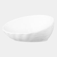 HKM-7127357 Ceramic Cat Bowl with Angled Mouth and Bamboo Frame - Small and Large Sizes Available
