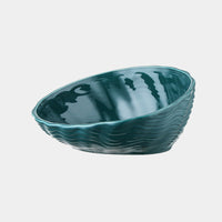 HKM-7127357 Ceramic Cat Bowl with Angled Mouth and Bamboo Frame - Small and Large Sizes Available