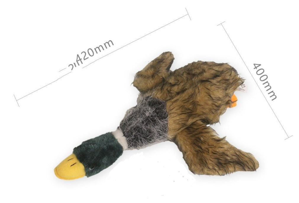 HKM-7127997 Bionic Plush Duck Toy for Dogs with Sound Feature, 8-inch Flannel Design