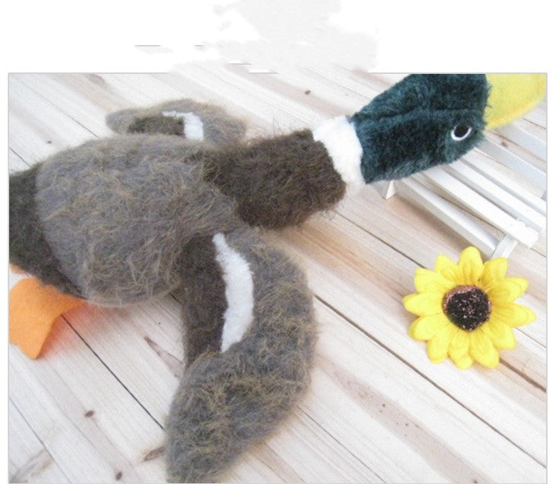 HKM-7127997 Bionic Plush Duck Toy for Dogs with Sound Feature, 8-inch Flannel Design