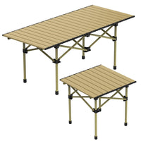 HKM-712979 Portable Folding Camping Table - Lightweight Carbon Steel Roll-up Desk for Outdoor Activities, Picnic, BBQ, and More with Carry Bag