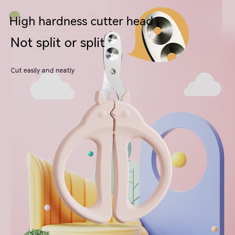 HKM-7130941 Precision Cat Nail Clippers with Round Hole Design for Dogs and Cats - Pink and Green Options