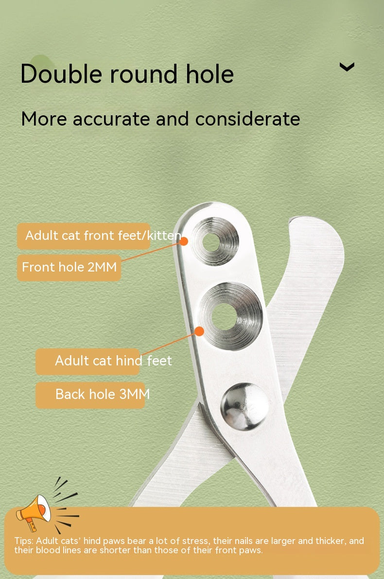 HKM-7130941 Precision Cat Nail Clippers with Round Hole Design for Dogs and Cats - Pink and Green Options