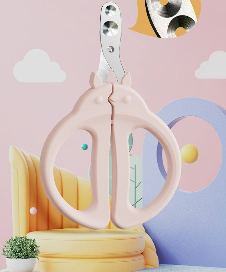 HKM-7130941 Precision Cat Nail Clippers with Round Hole Design for Dogs and Cats - Pink and Green Options