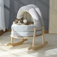 HKM-7131197 Cozy Enclosed Yurt Cat Litter Box - Crystal Velvet Non-Slip Design, Multiple Sizes Available