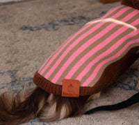 HKM-7131709 Sleeveless Winter Sweater Vest for Dogs in Pink and Lake Blue Stripes