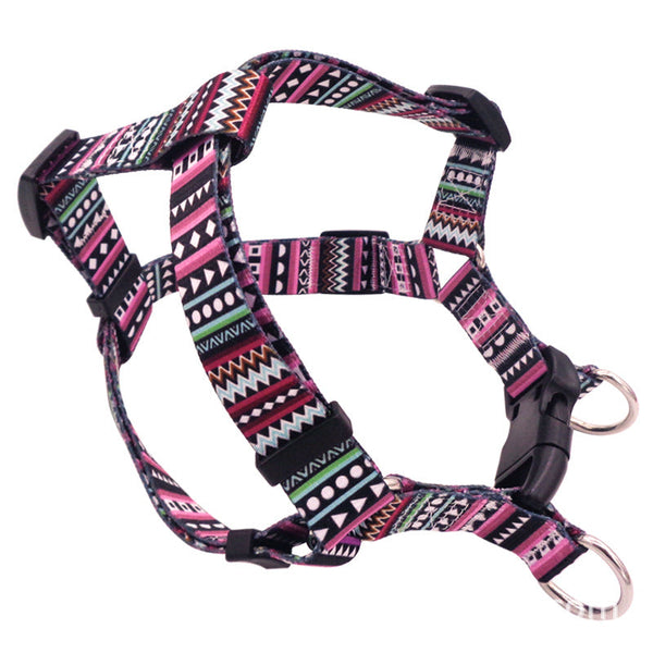 HKM-7132221 Bohemian Purple Ethnic Pattern Chest Strap ¨C Adjustable Polyester Design