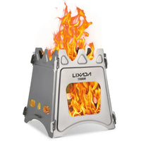 HKM-713299 Portable Titanium Camping Stove - Lightweight Folding Wood Burner for Outdoor Cooking