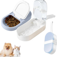 HKM-7134397 2-in-1 Portable Dog Water Bottle and Food Container with Collapsible Bowl - Ideal for Travel and Outdoor Adventures